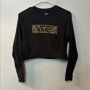 Vans Black Long Sleeve Cropped Tee